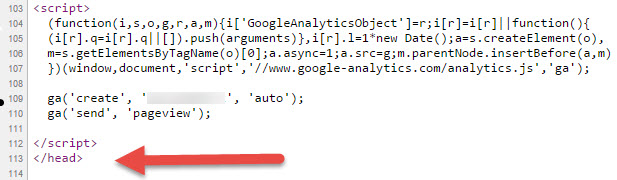 google-analytics-tracking-code-placement-on-website