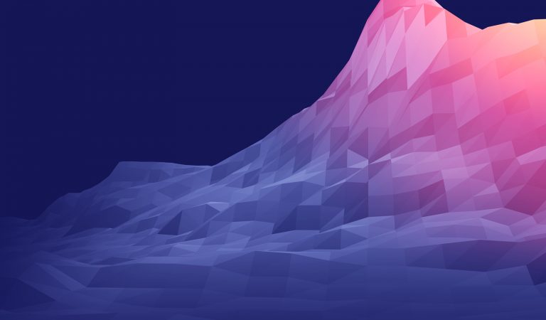 3D rendering of mountain futuristic low poly geometry landscape