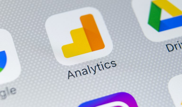 Google Analytics application icon on Apple iPhone X