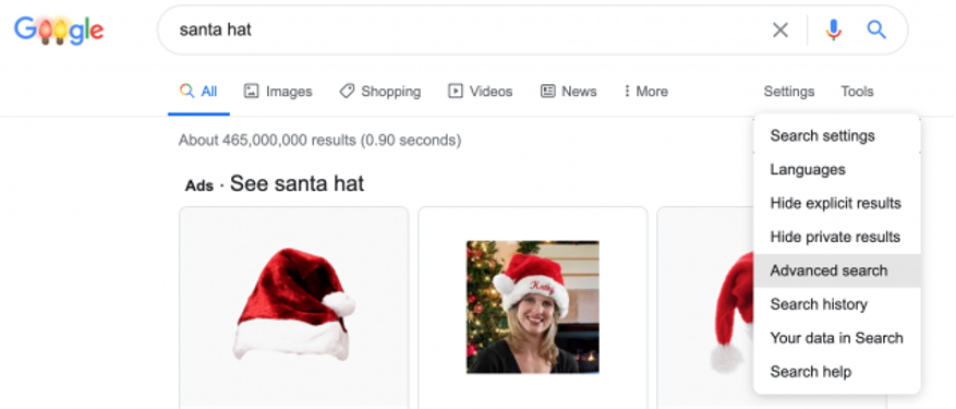 image search - santa hat