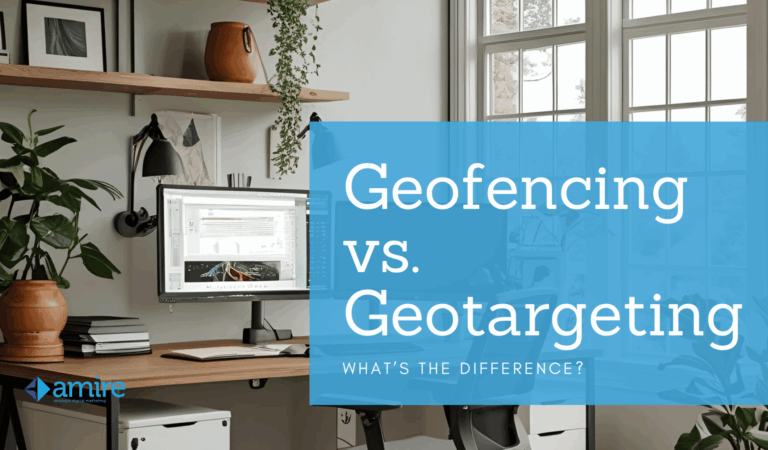 Illustration for Geofencing vs. Geotargeting in location-based marketing.